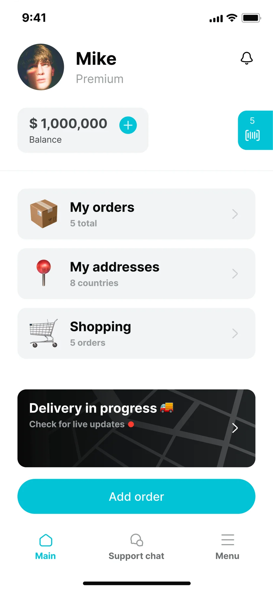 Globbing app screen 1