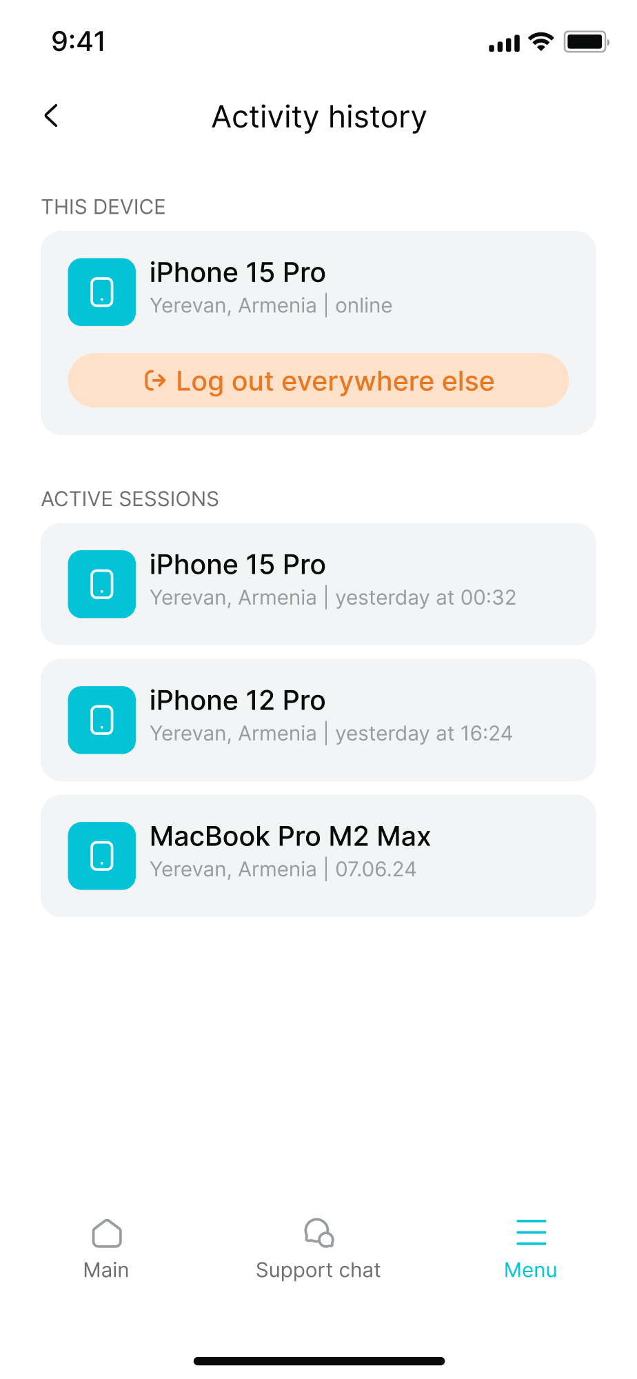 Globbing app screen 4