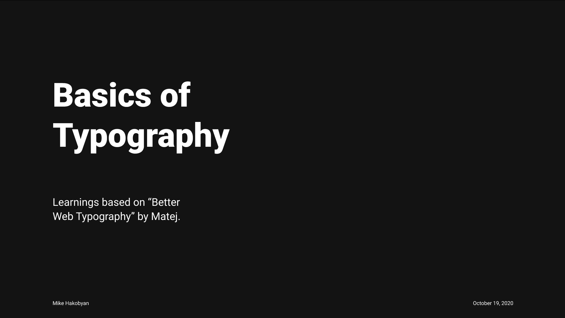 Basics of Typography