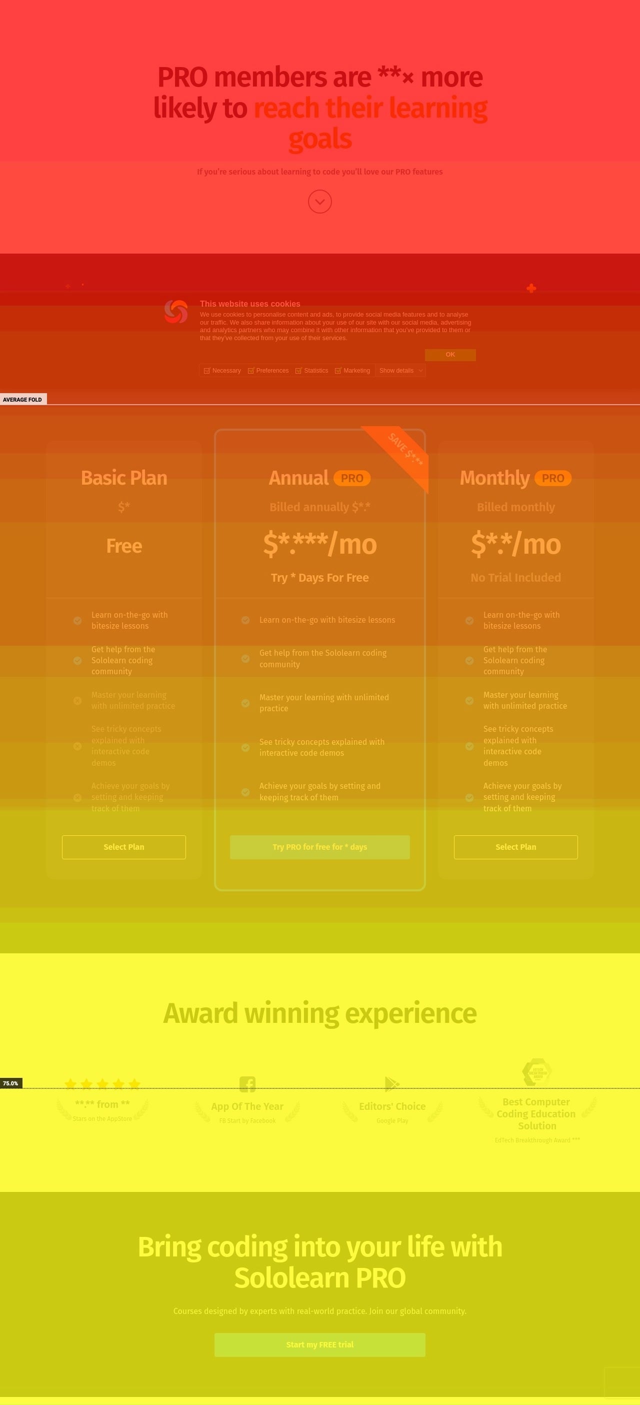 Vertical scroll heatmap used to prioritize homepage sections