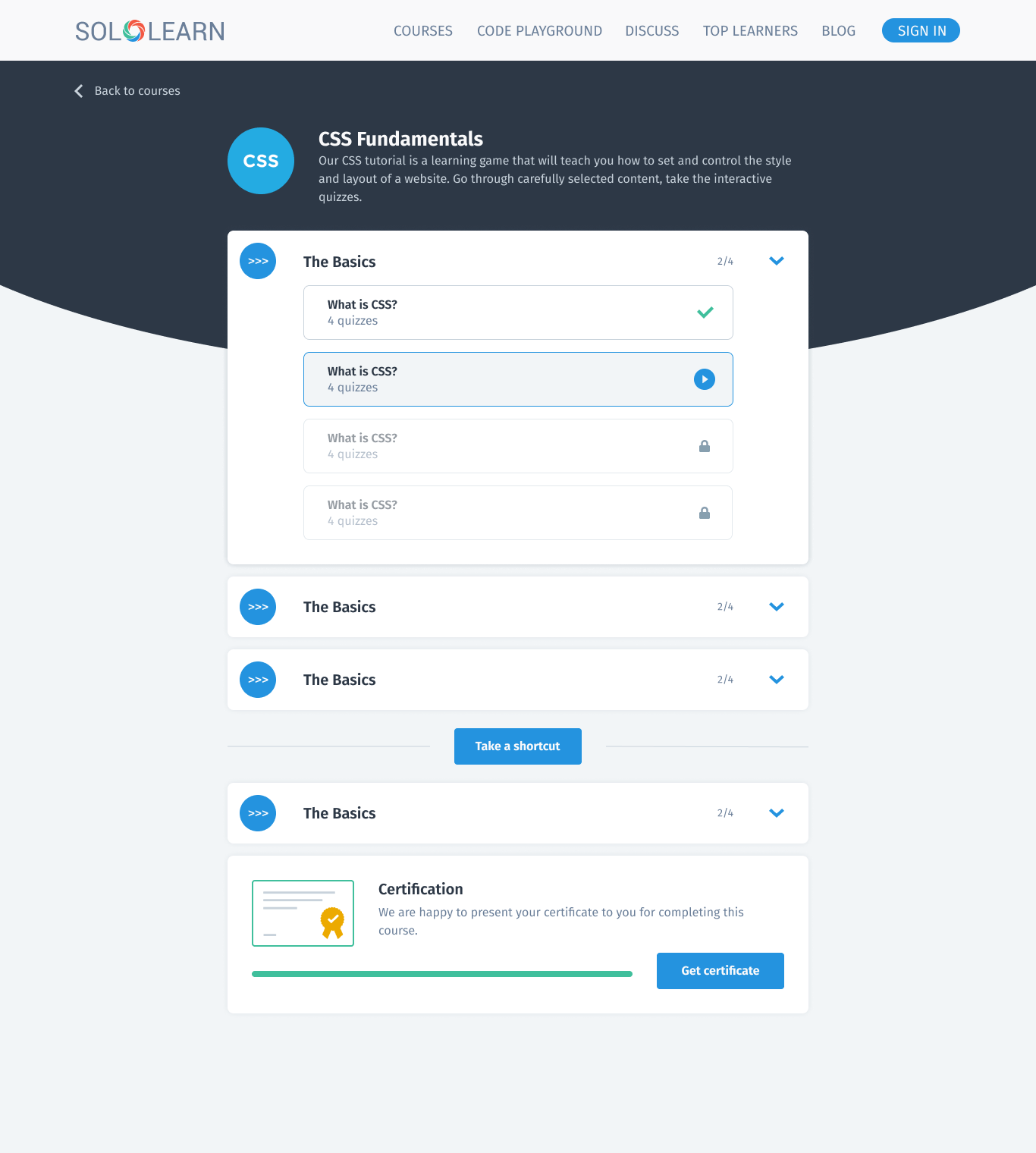Final Sololearn web learning-experience design