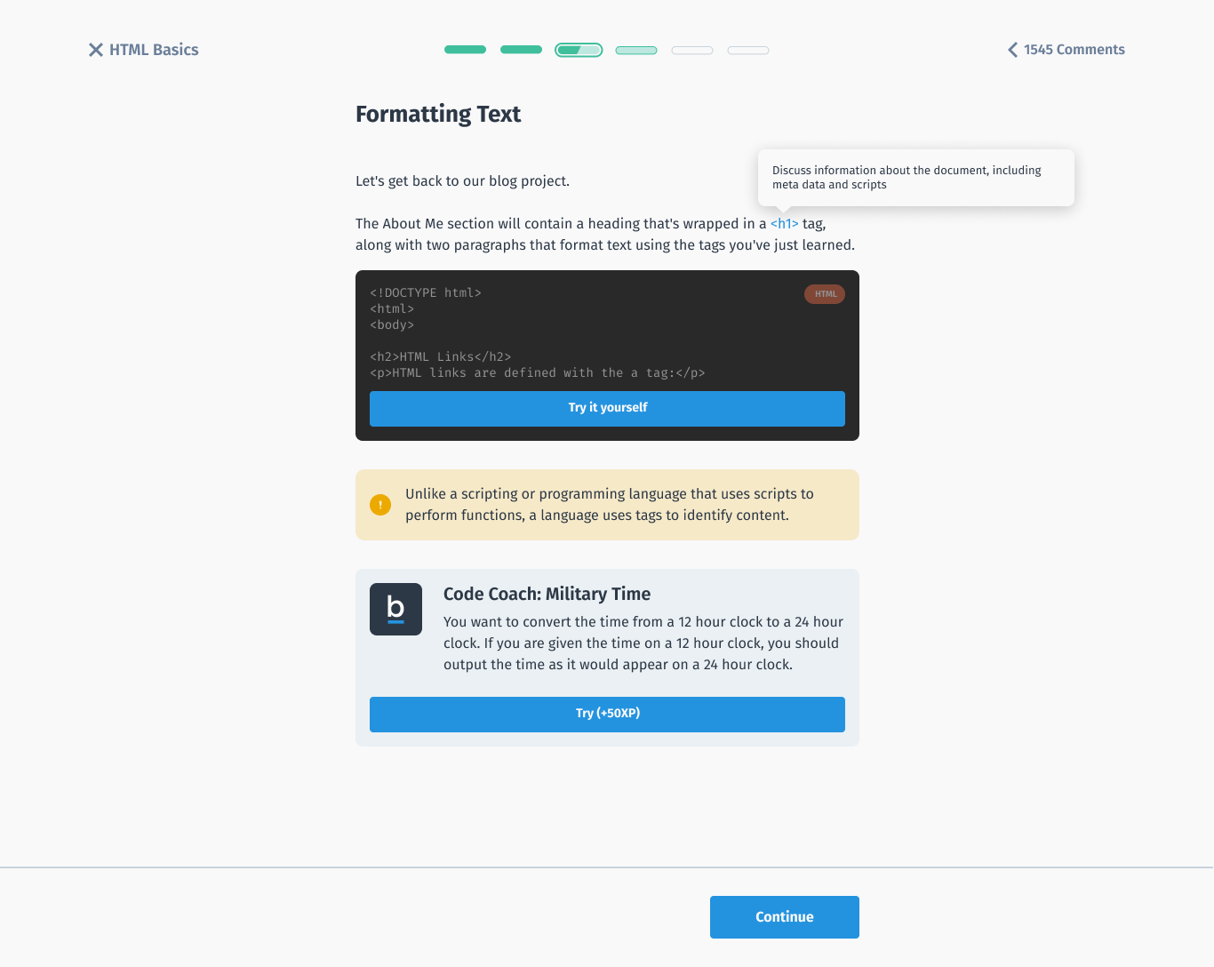 New Sololearn web platform, screen 4