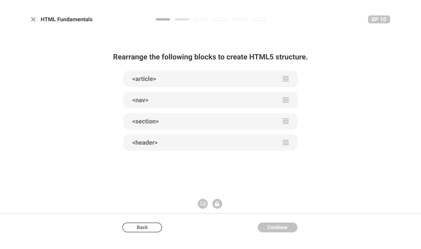 Redesign process exploration, screen 3